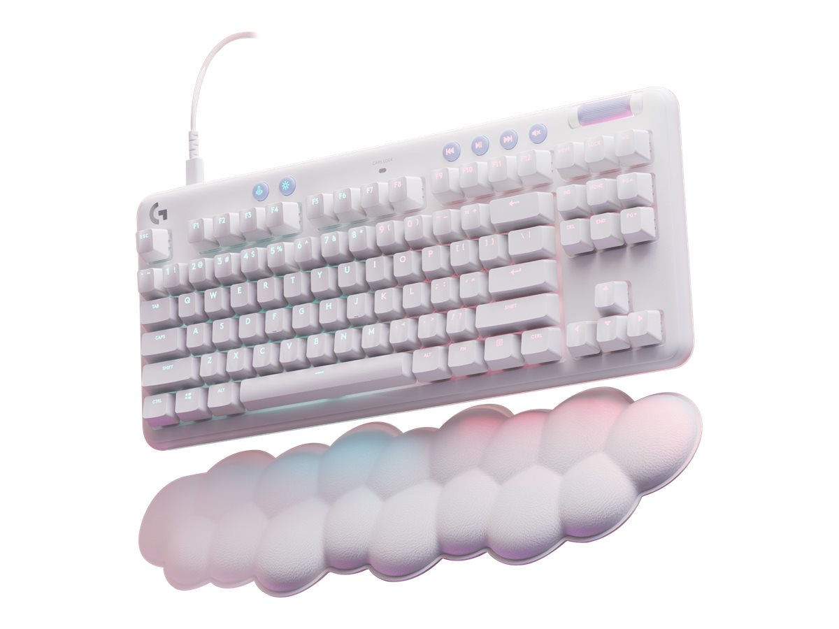 Logitech G713 cableado Gaming Teclado, Tactile Switches (GX Brown), and Teclado Palm Rest, blanco Mist · Teclado · sin teclado numérico · retroiluminación · USB · interruptor: GX Brown Tactile · 920-010413 - Logitech 920-010413