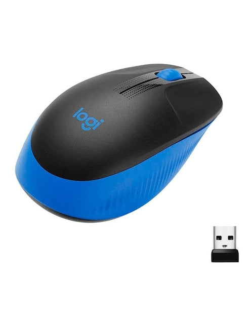 Logitech M190 · Ratón · óptico · 3 botones · inalámbrico · receptor inalámbrico USB · azul · 910-005903 - Logitech 910-005903