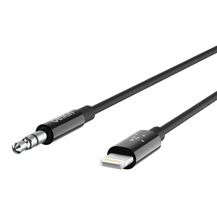 Belkin Cable de Lightning a conector de auriculares · Lightning macho a mini · phone stereo 3.5 mm macho · 91.4 cm · negro ·…