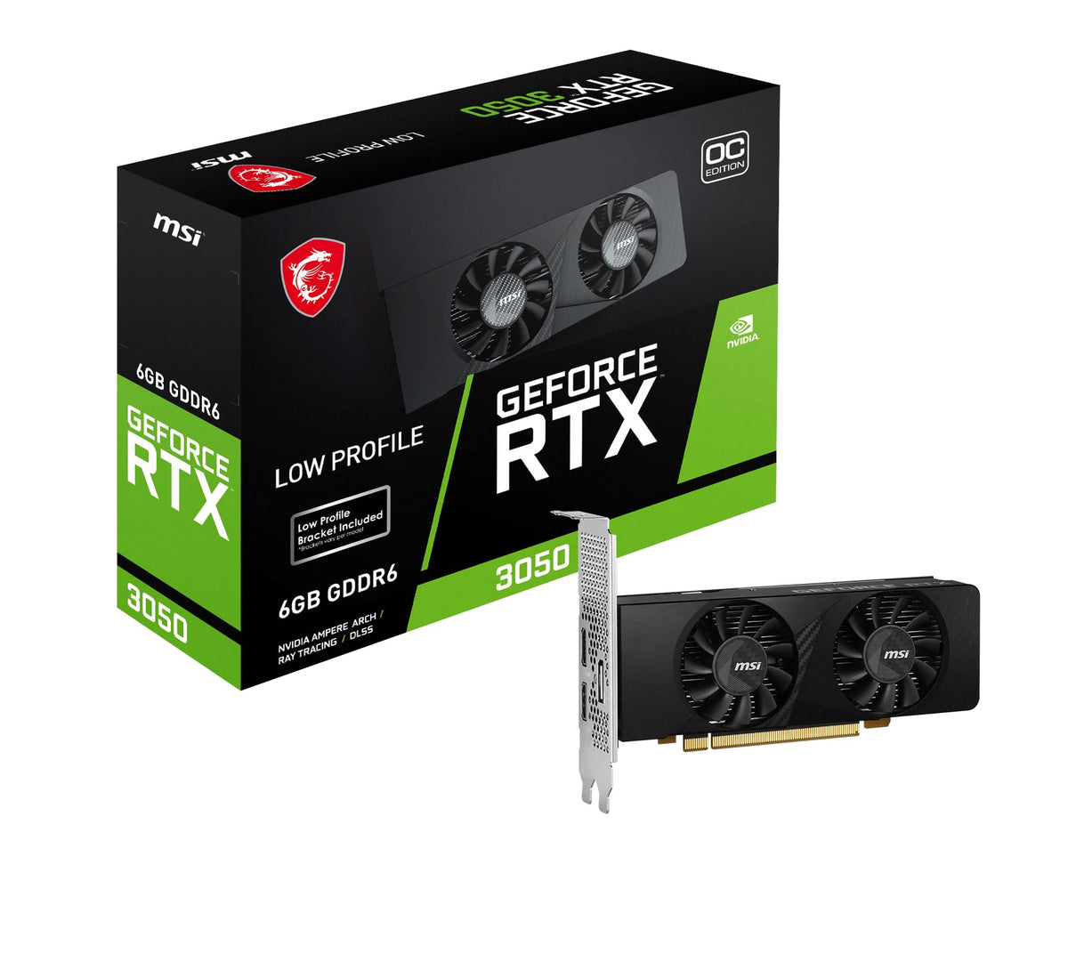 Tarjeta de video MSI GeForce RTX 3050 LP 6G OC - MSI 824142348697