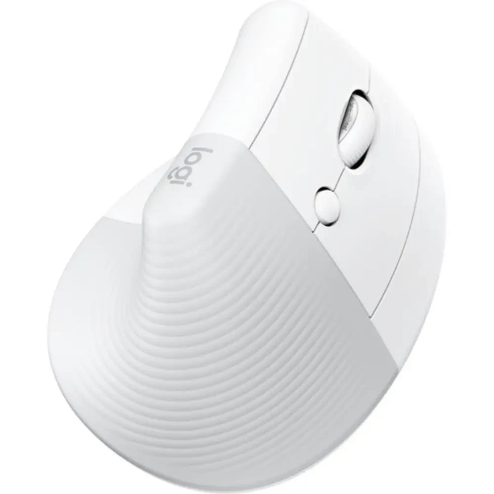 Logitech Lift Vertical Ergonomic Ratón · Ratón vertical · ergonómico · 6 botones · inalámbrico · 2.4 GHz, Bluetooth · receptor de USB Logitech Logi Bolt · blanco hueso · 910-006469 - Logitech 910-006469
