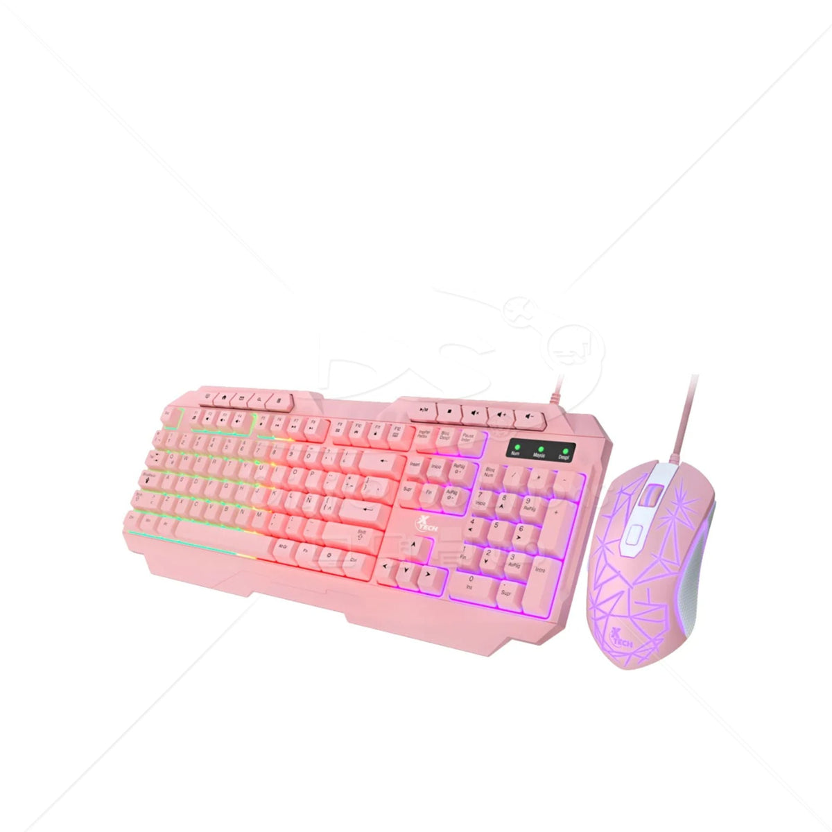 Combo gamer Xtech XTK-540S de teclado y ratón rosa - Xtech XTK-540S