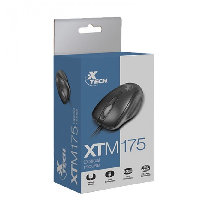 XTech XTM-175 · Ratón · USB · Cableado · Negro · Optico - Xtech XTM-175