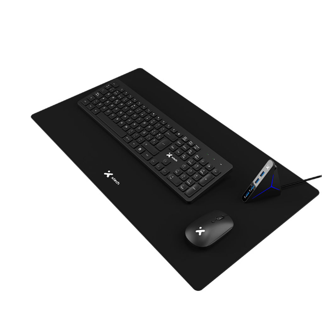 Xtech · MM Teclado wls, Ratón wls, Ratón pad XL and USB 3.0 Hub Kit · Spanish · inalámbrico / cableado · 2.4 GHz / USB · negro · XTK-320S - Xtech XTK-320S