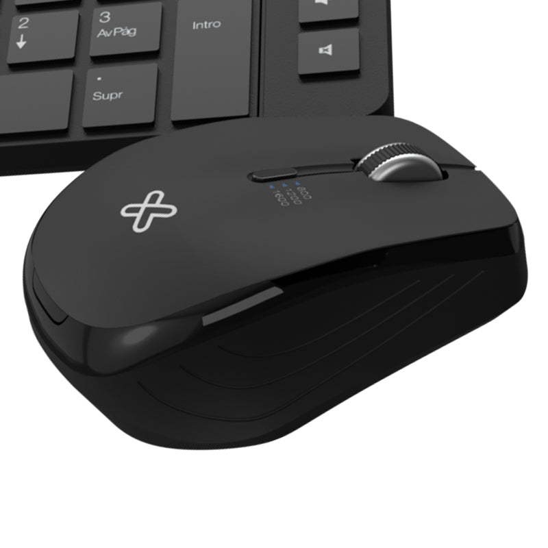 Klip Xtreme · Combo de teclado y ratón · Spanish · inalámbrico · 2.4 GHz · All negro · KCK-270S - Klip Xtreme KCK-270S