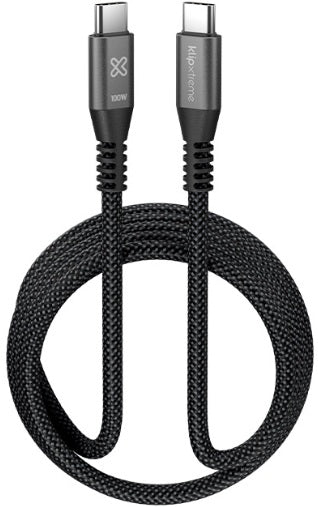 Klip Xtreme USB cable · 24 pin USB · C · 1.8 m · Black · 100W Braided Fast charging · KAC-550-6FT