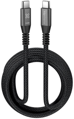 Klip Xtreme USB cable · 24 pin USB · C · 3 m · Black · 240W Braided Fast Charging · KAC-750-10FT