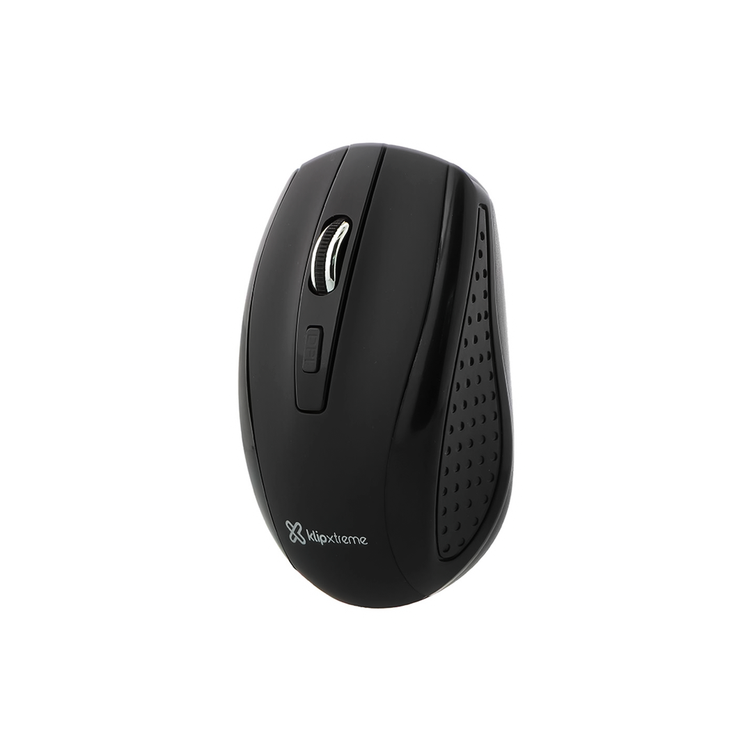 Klip Xtreme Klever KMW-340 · Ratón · óptico · 6 botones · inalámbrico · 2.4 GHz · receptor inalámbrico USB · negro · KMW-340BK - Klip Xtreme KMW-340BK