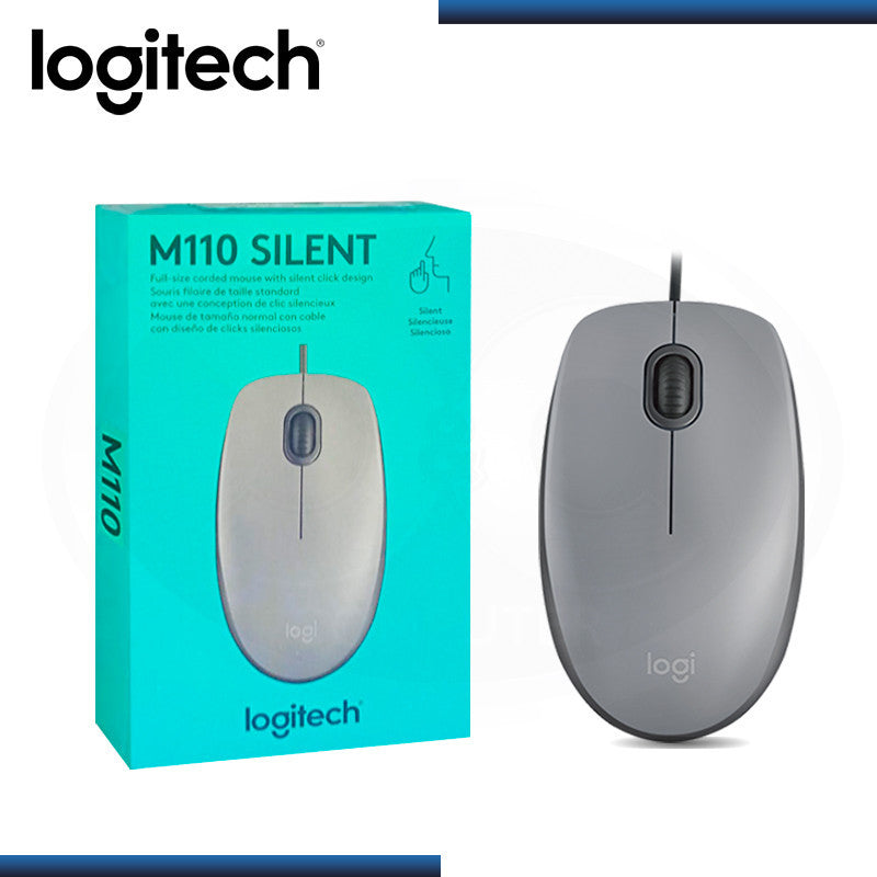 Logitech · Ratón · M110 Silent- Silver · 910-006757 - Logitech 910-006757