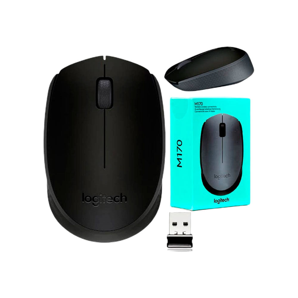 Logitech M170 · Ratón · diestro y zurdo · inalámbrico · 2.4 GHz · receptor inalámbrico USB · negro · 910-004940 - Logitech 910-004940