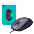 Logitech M100 · Ratón · diestro y zurdo · óptico · 3 botones · cableado · USB · negro · 910-001601 - Logitech 910-001601