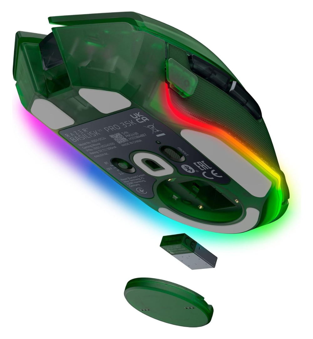 Ratón gamer inalámbrico Razer Basilisk V3 Pro 35K Phantom Green - Razer RZ01-05240300-R3U1