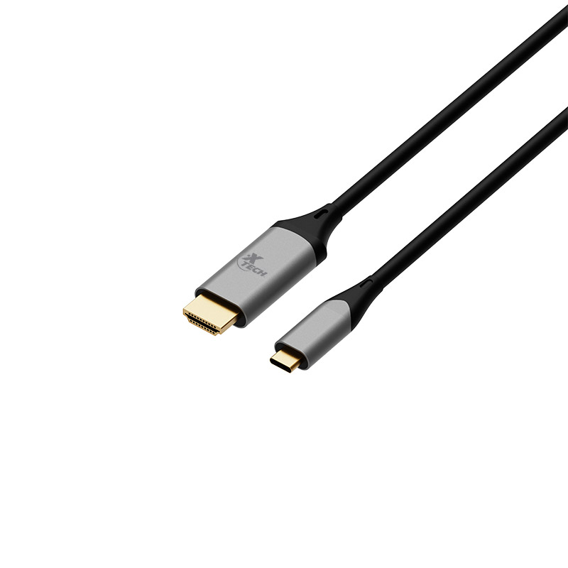 Xtech USB cable · USB Type C · HDMI · 1.8 m · Black & silver · C male to HDMI male XTC · 546 · XTC-546