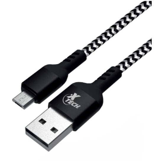 Xtech USB cable · 4 pin USB Type A · 5 pin Micro · USB Type B · 1.8 m · Black & white · Braided XTC · 366 · XTC-366