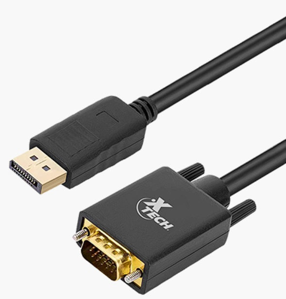 Xtech DisplayPort / VGA Cable · Black · XTC · 377 · XTC-377