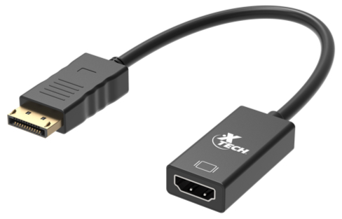 Xtech Display adapter · 20 pin DisplayPort · 19 pin HDMI Type A · Black · Dis Pt (m) to HDMI (f) XTC · 378 · XTC-378